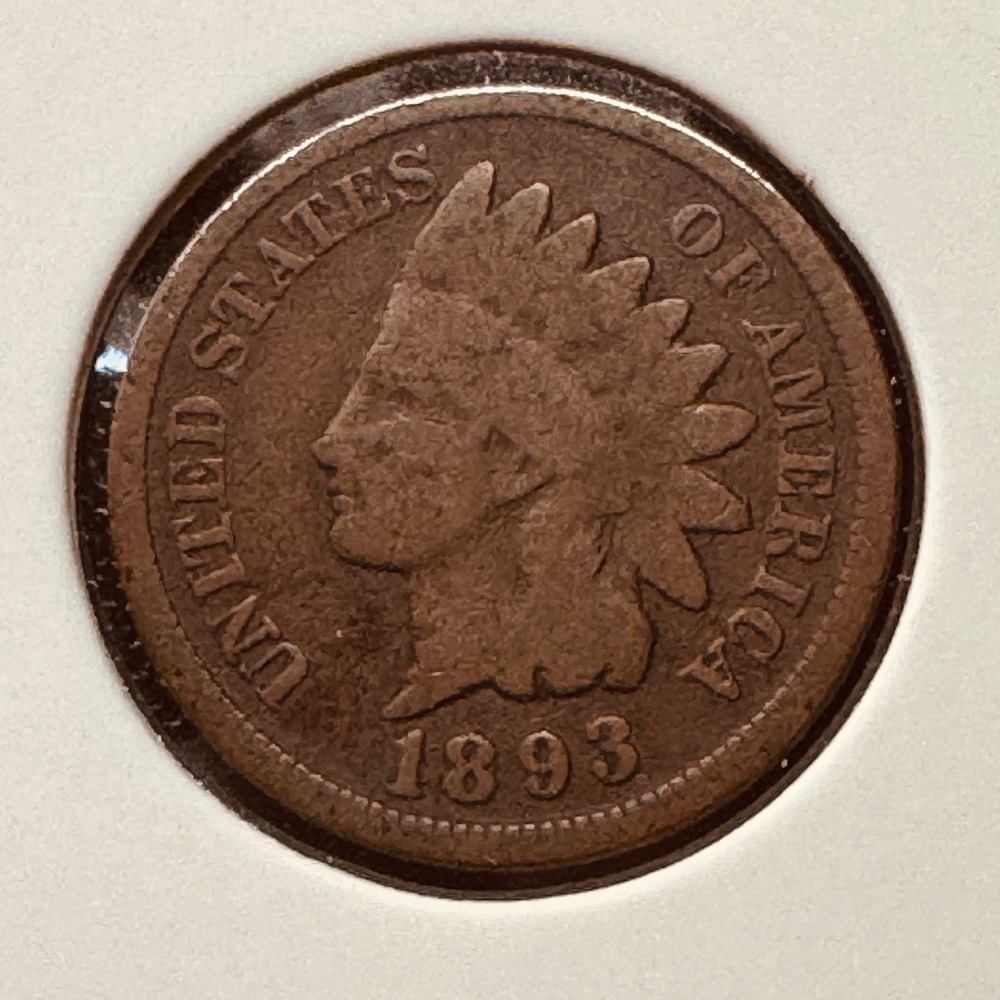 1893 Indian Head Penny One Cent US Mint Collector Coin 1008